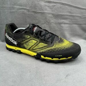 Reebok Black and Yellow Athletic Shoes with Gradient Mesh Design